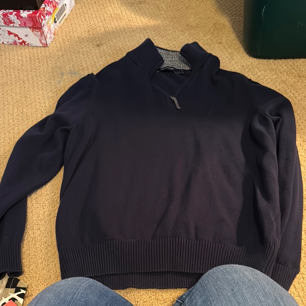 Nautica Dark Blue Quarter-Zip Pullover